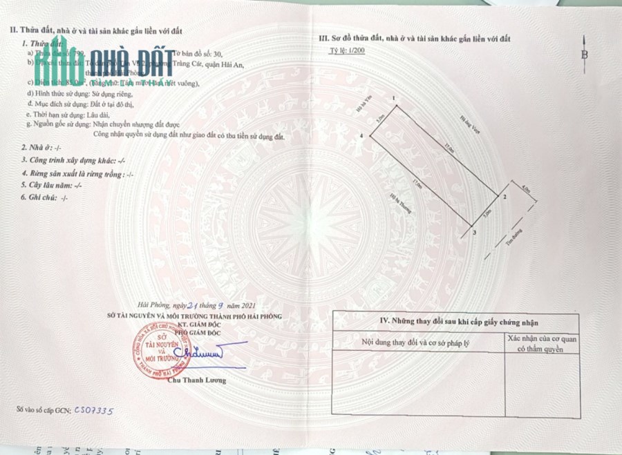 BÁN ĐẤT TRÀNG CÁT, QUẬN HẢI AN, HẢI PHÒNG