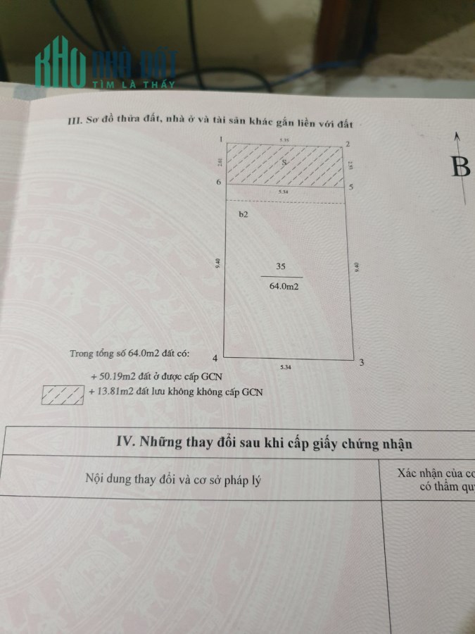 Bán đất ngõ 208 Giari Phóng,Thanh Xuân dt 64m2,mt 5,35m ngõ 3,5 m giá 7,5 tỷ