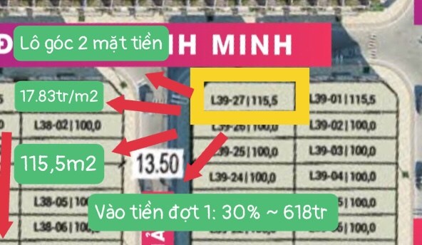 📍 Block L39 còn duy nhất lô góc 2 mặt tiền - diện tích rộng - giá rẻ