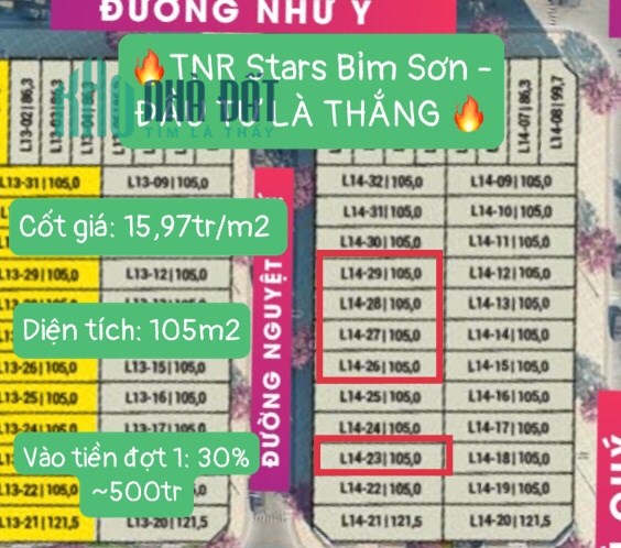 L14 còn 5 lô cuối cùng bảng hàng đợt 1 giá F0