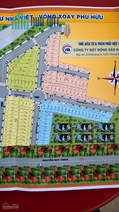 Lô góc 2 mặt tiền khu dân cư nhà việt đường 827 phú hữu diện tích 58m , xây full
