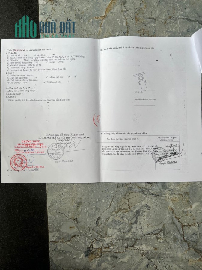 Cần bán lô đất,mặt tiền đường Nguyễn Đình Tứ(đường 10,5m ,lề 5m),Đà Nẵng.
