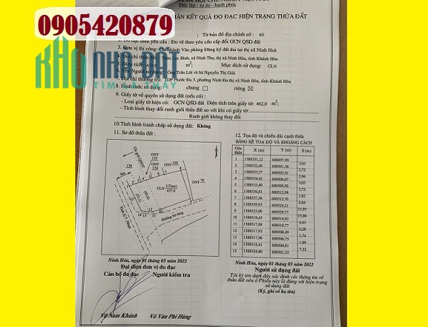 Bán lô đất 2 mặt tiền DT7 thôn Lạc Bình, Ninh Thọ, Ninh Hoà, 2,88 tỷ; 0905420879