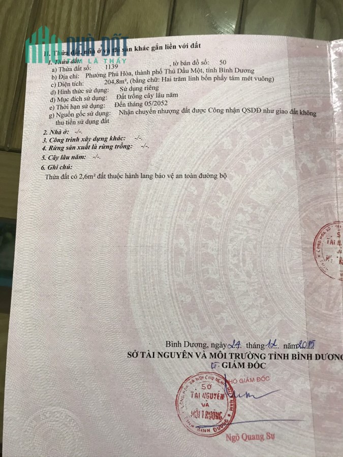 CHÍNH CHỦ BÁN NHÀ PHƯỜNG PHÚ HÒA, T.P THỦ DẦU MỘT