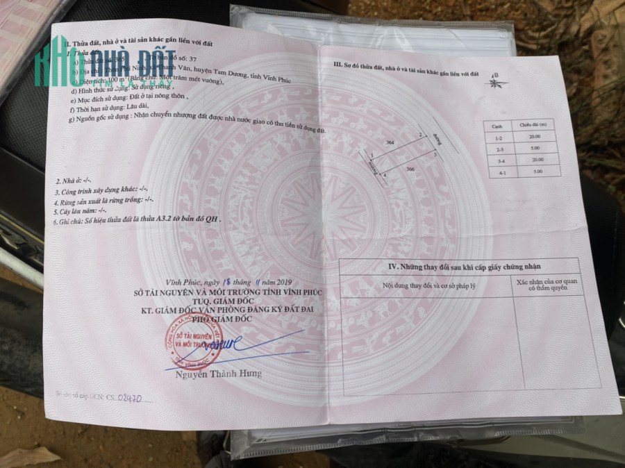 Bán 2 lô đất liền nhau thôn Phú Ninh , Thanh Vân, Tam Dương 100m2, giá: 1,2x Tỷ.Liên hệ