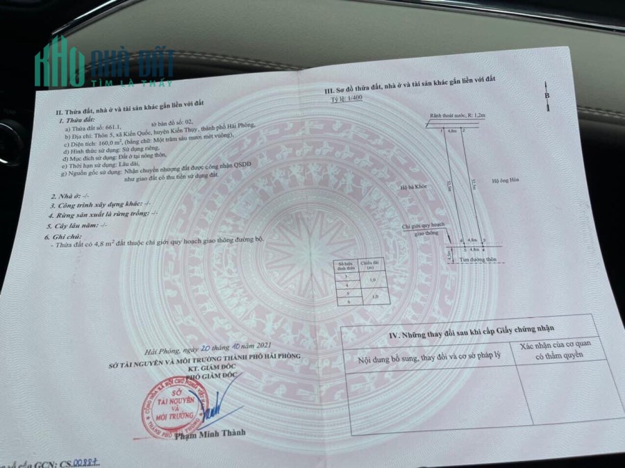 Mở bán lô đất hoa hậu tại mặt đường tại Kiến Quốc Kiến Thụy Hải Phòng