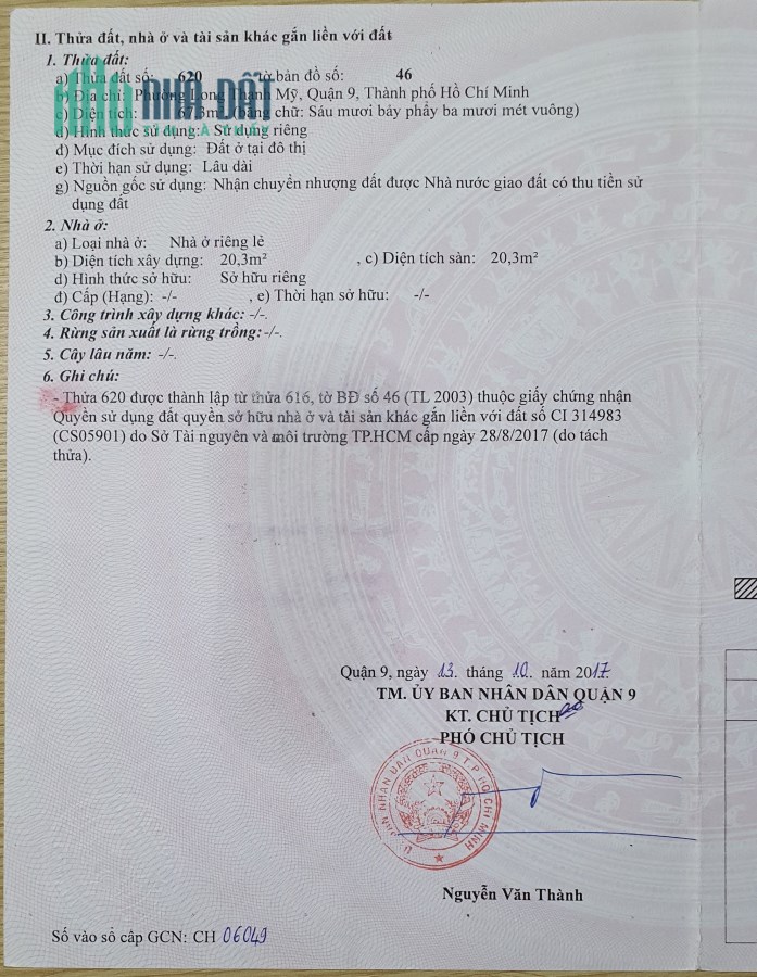 Lô đất mặt tiền đường 12B long thạnh mỹ, diện tích 75m vị trí đẹp giá tốt