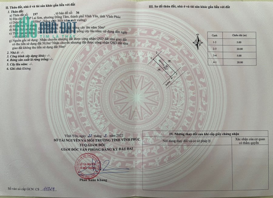 Bán đất TDP Lai Sơn, Đồng Tâm 100m2, giá: 1,3x Tỷ. Liên hệ : 0986.454.393-0986.797.222