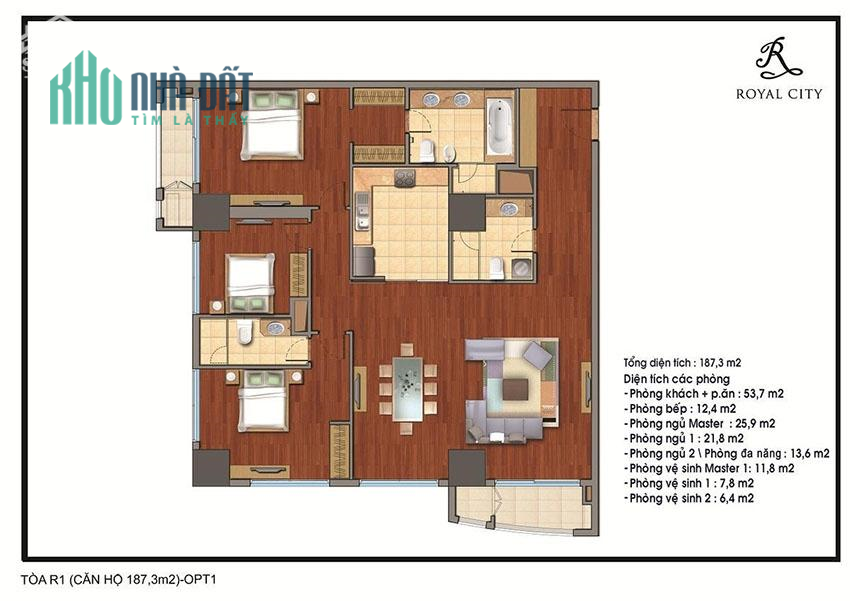 Chính chủ cần bán căn hô tầng trung, 187m2, Royal city, LH: 0967839010