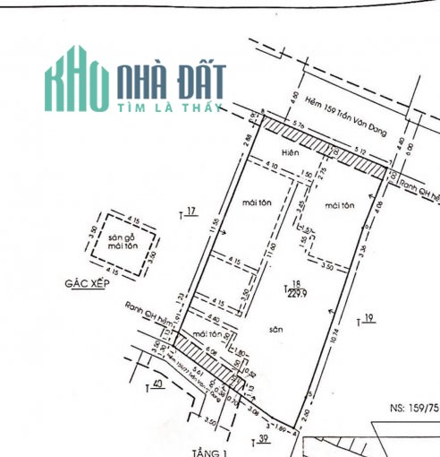 Nhà nát cần tiền bán nhanh 212m2 hẻm 159 Trần Văn Đang, Q3 . SHr - Giá bán 23 tỷ (miễn trung gian)