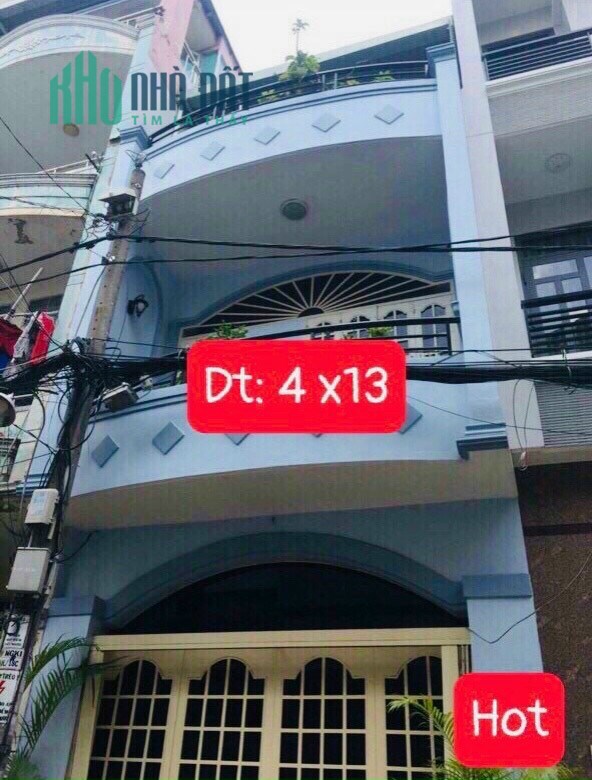GÒ VẤP, NGUYỄN KIỆM, NHÀ 3 TẦNG HẺM Ô TÔ, KV 4x13m 52m2, CHỈ 7.6 TỶ