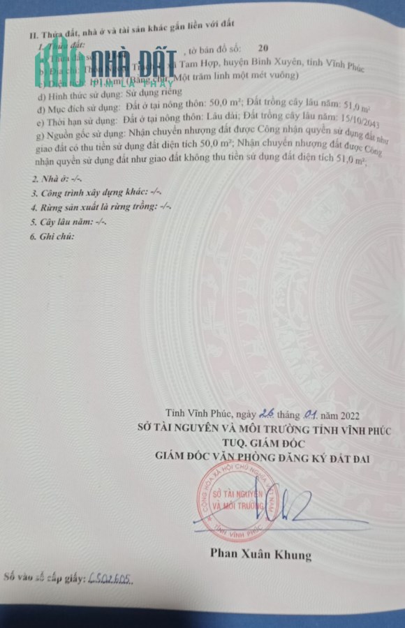 Cần bán lô góc 2 mt tại Ngoại Trạch 1, Tam Hợp, Bình xuyên, Vĩnh phúc.101m2, giá: 1,3x Tỷ.