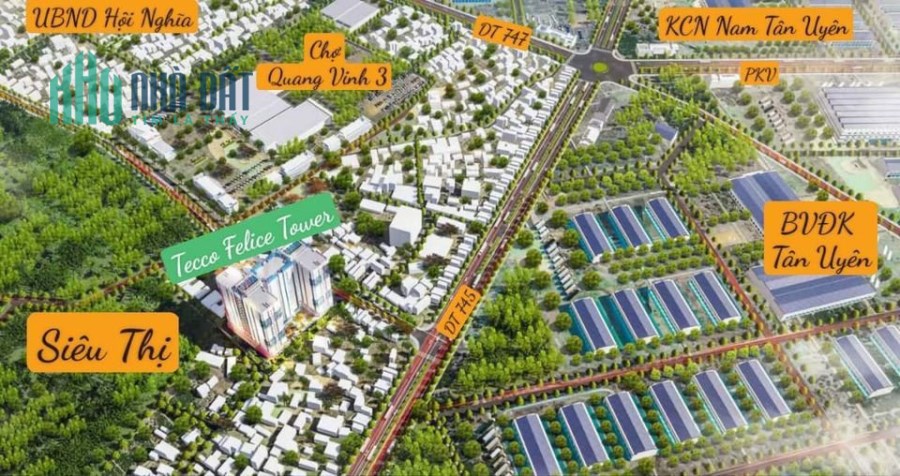 Cần bán chung cư cao cấp thuộc Teco felice tower tại Hội Nghĩa, Tân Uyên, Bình Dương.