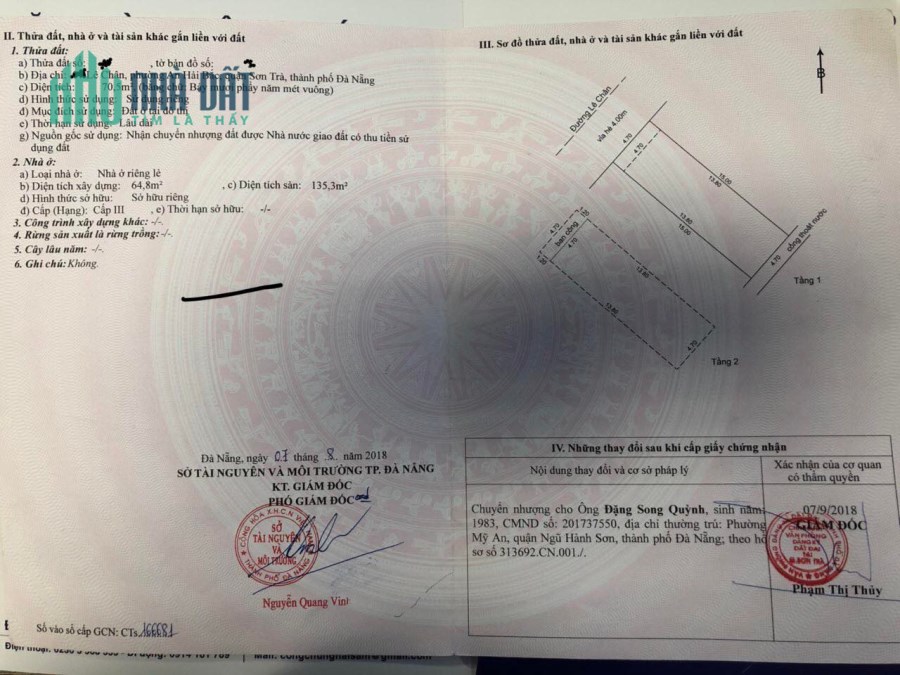 Nhà 2 tầng đẹp, đường Lê Chân, An Hải Bắc, Sơn Trà, chỉ 5 tỷ