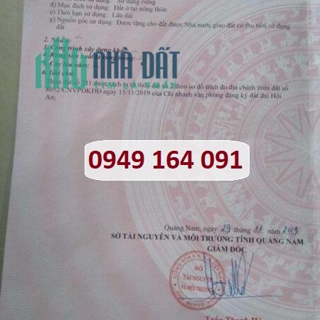 Cần bán gấp đất đẹp DT 5x20 KD tốt tại TP.Hội An,  2,55 tỷ, 0949164091