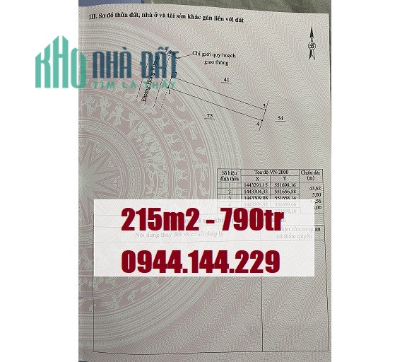 Chính chủ bán lô đất đẹp tại 20 Hùng Vương, TT Củng Sơn, Sơn Hoà, Phú Yên; 790tr; 0944144229