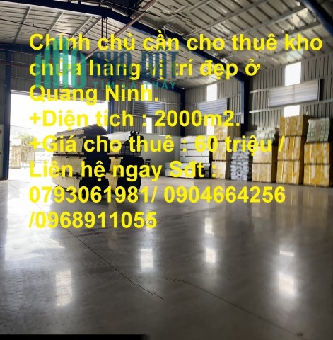 Chính chủ cho thuê kho chứa hàng vị trí đẹp cụm CN Hà Khánh, TP.Hạ Long; 0793061981