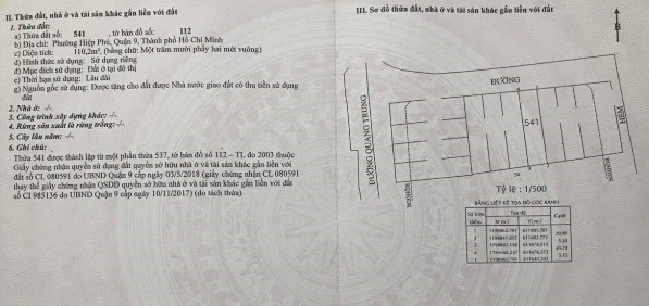 Lô đất đường Quang trung hiệp phú DT 110m, vị trí đẹp khu trung tâm