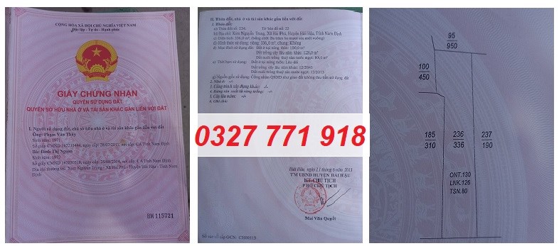 Chính chủ bán lô đất đẹp xã Hải Phú, Hải Hậu, Nam Định, 2 tỷ; 0327771918