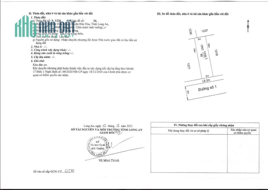 Đất thổ cư Đức Hòa giá rẻ, 1 tỷ 2 cầm ngay sổ hồng riêng