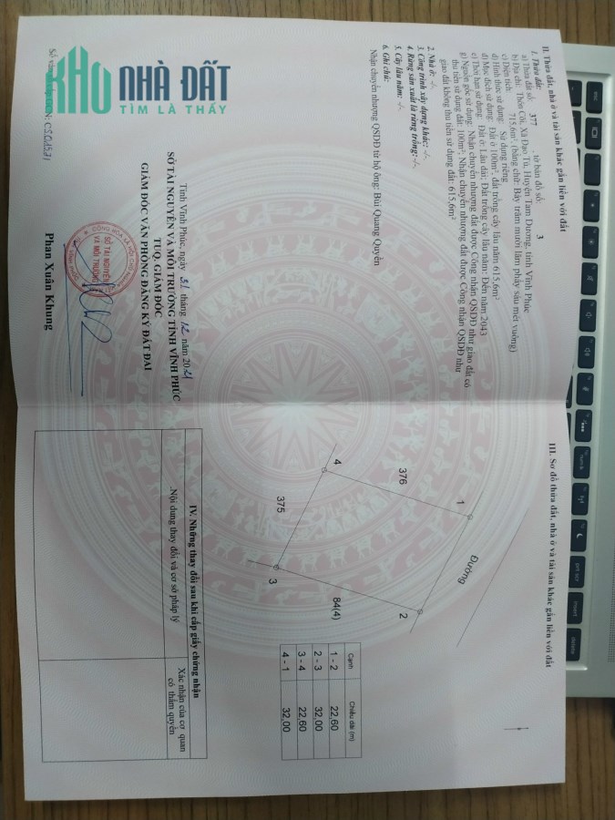 Bán lô đất tại Thôn Cõi giáp khu công nghiệp, Hướng Đạo , Tam Dương.Giá chỉ 10,x tr/m2.