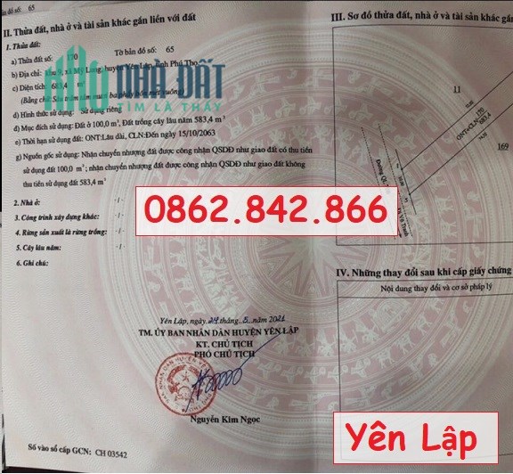 Bán 2 lô đất đẹp tại Mỹ Lung, Yên Lập và Phượng Vĩ, Cẩm Khê, Phú Thọ, 0862842866