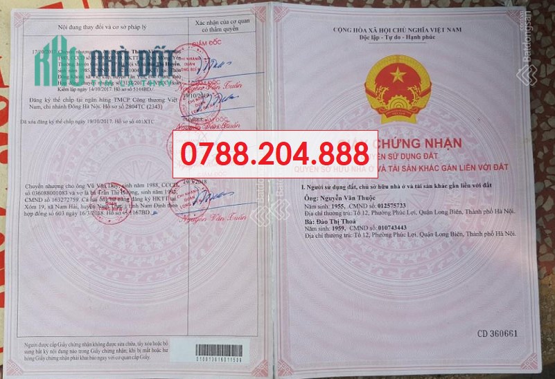 Chính chủ bán 2 lô đất MT Phúc Lợi (13m), Long Biên; 0788204888