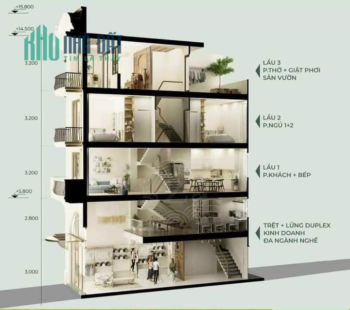 Nhà Phố Q12 Sổ Riêng đã Hoàn công 220m2