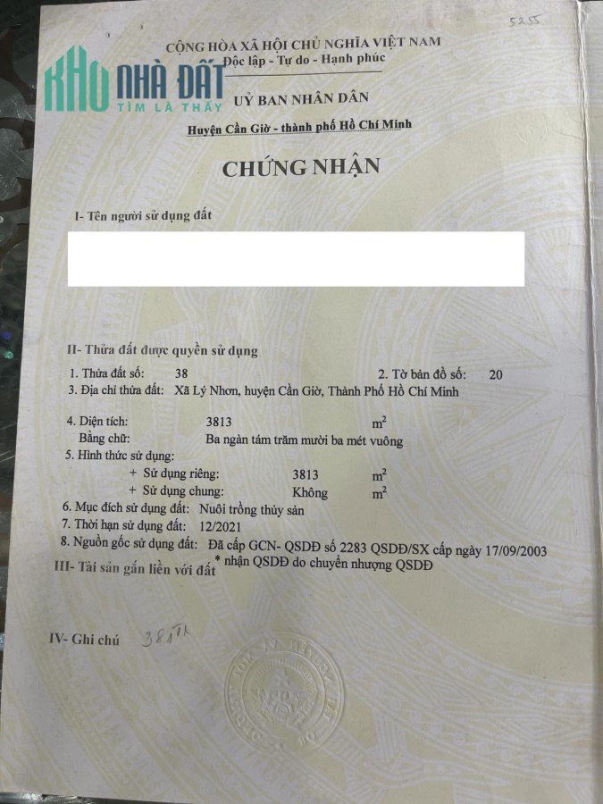 Đất Cần Giờ - tìm chủ mới cho 7ha giá 450k/m2