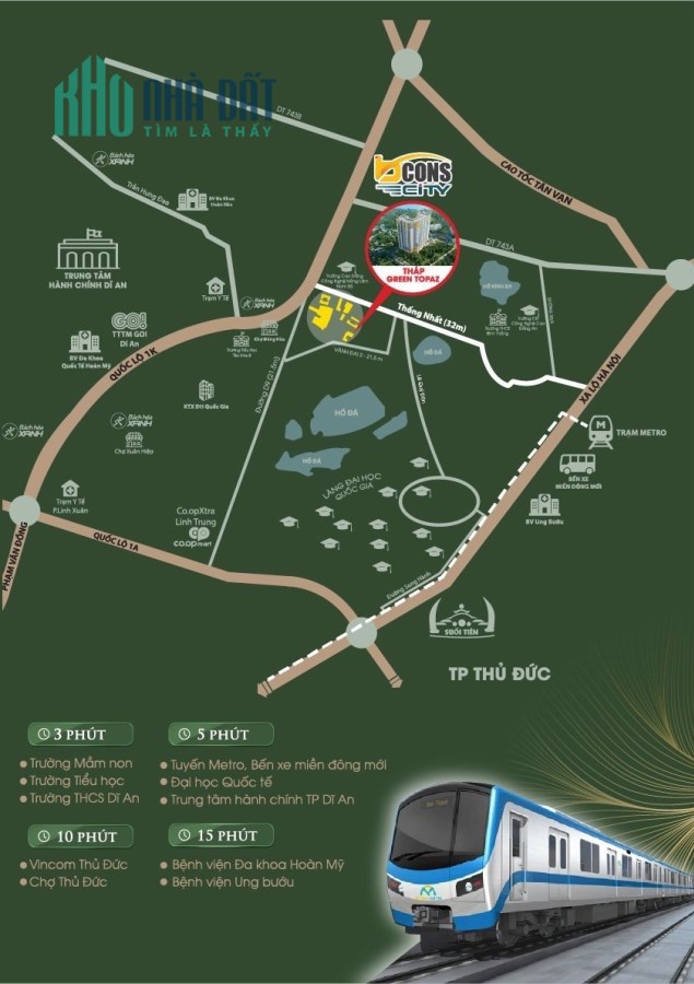 Dự Án Bcons City- Tháp Green Topaz. Chỉ 30 triệu giữ ngay 1 căn vị trí siêu đẹp