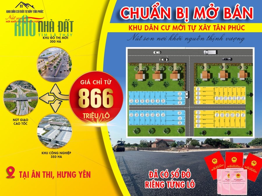 Chuẩn bị ra mắt siêu phẩm đất thổ cư phân lô ngay nút giao cao tốc 5B Tân Phúc-Bãi Sậy