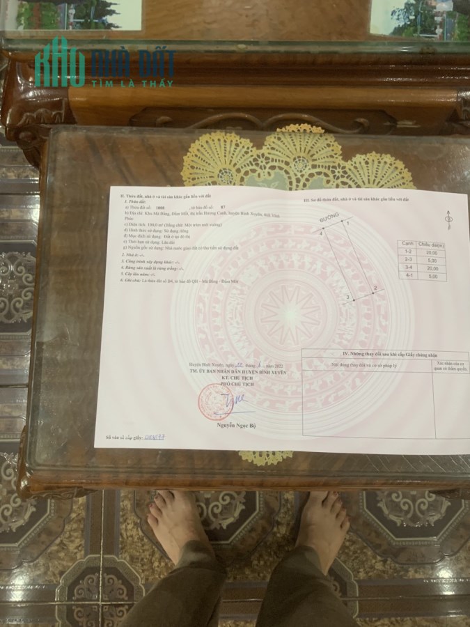 Bán ô B4 khu Đồng Mốt, Hương Canh, Bình Xuyên  100m2 💥Giá 2.6 tỷ.Liên hệ: 0986.454.393-0986.797.222