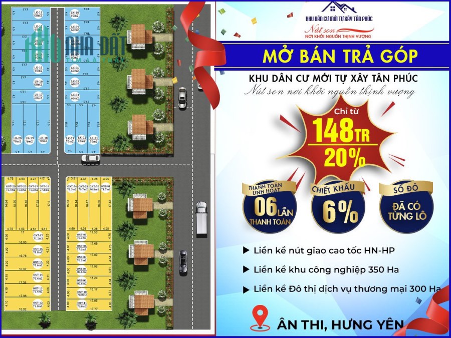 Nhận ngay ưu đãi giảm tới 6% khi mua từ 2 lô đất nền ven kcn Hưng Yên