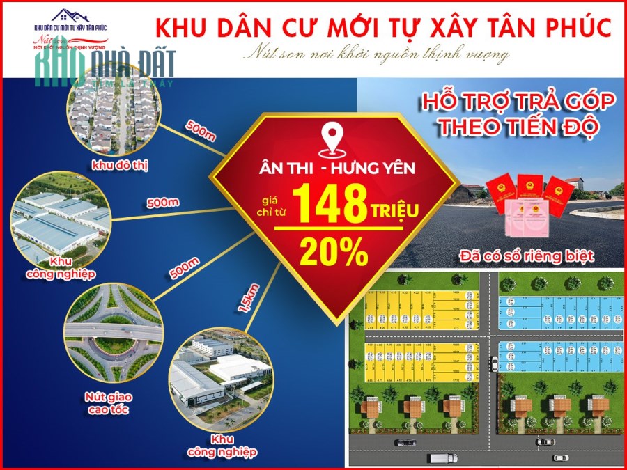 Chỉ từ 700tr có thể sở hữu lô đất nền đã có sổ ven kcn hưng yên