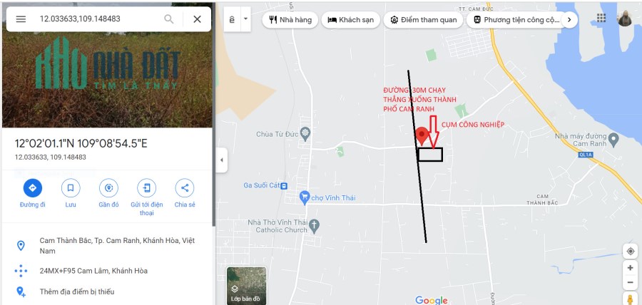 Đất Khánh Hòa- Cam Lâm. Giá gốc Quy hoạch 100% thổ cư
