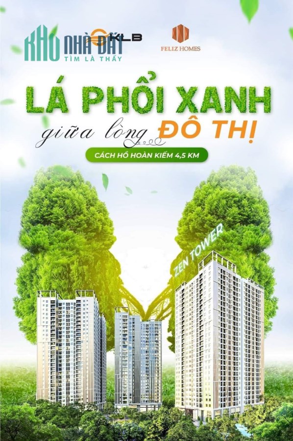 BÁN CĂN HỘ 3PN CÓ SÂN VƯỜN RỘNG 17m. GIÁ CHỈ 4,5 tỉ CHUNG CƯ FELIZ HOMES- 0981181989