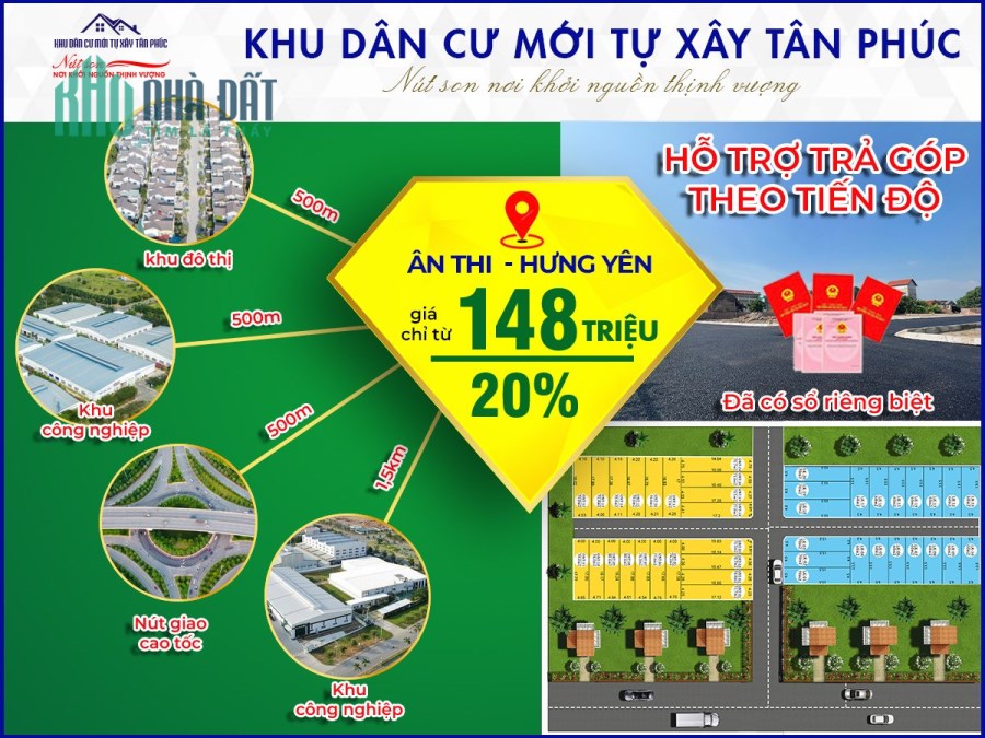 Mua đất trả tiền theo tiến độ, đất ven kcn đã có sổ