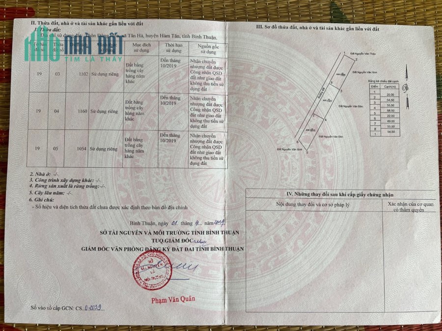 Cần bán lô đất 2 mặt tiền gần quốc lộ 55 hướng về Lagi Bình Thuận