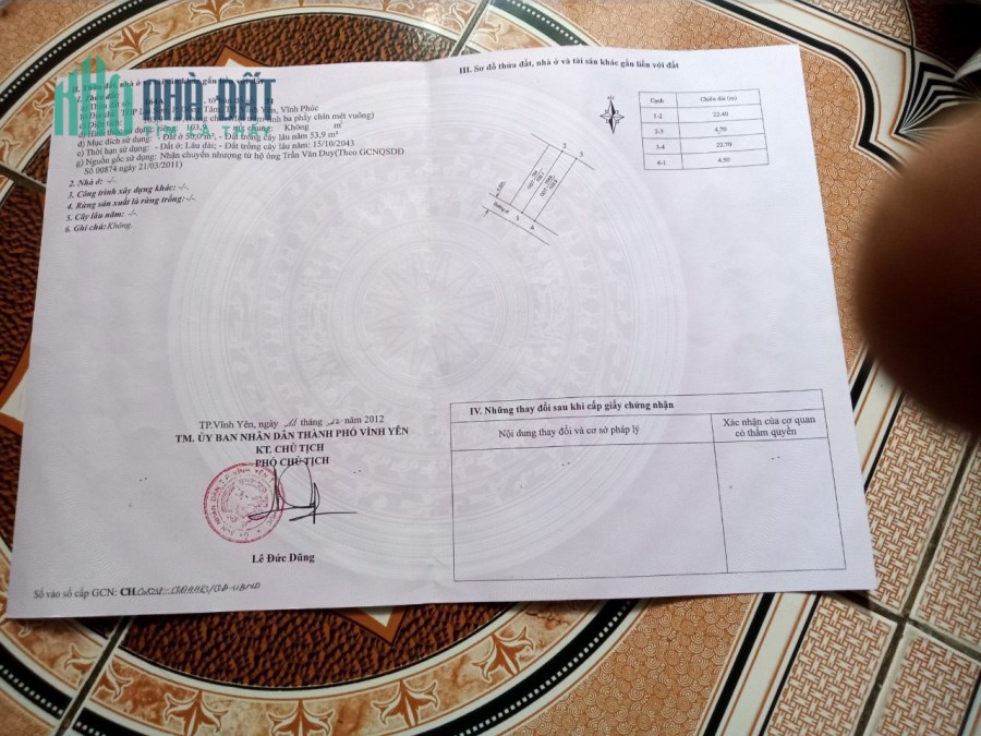 Bán đất trục chính Lai Sơn, Đồng Tâm, Vĩnh Yên. 103m2, giá: 1,25 tỷ.Liên hệ: 0986.454.393