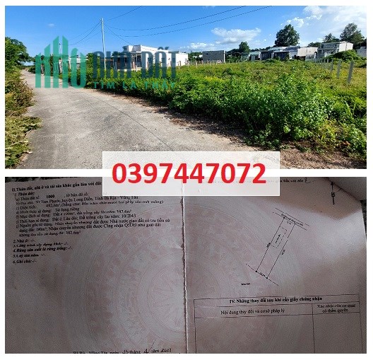 Bán gấp lô đất mặt tiền đẹp tại Phước Trình, Tam Phước, Long Điền, BR-VT; 2,35 tỉ; 0397447072