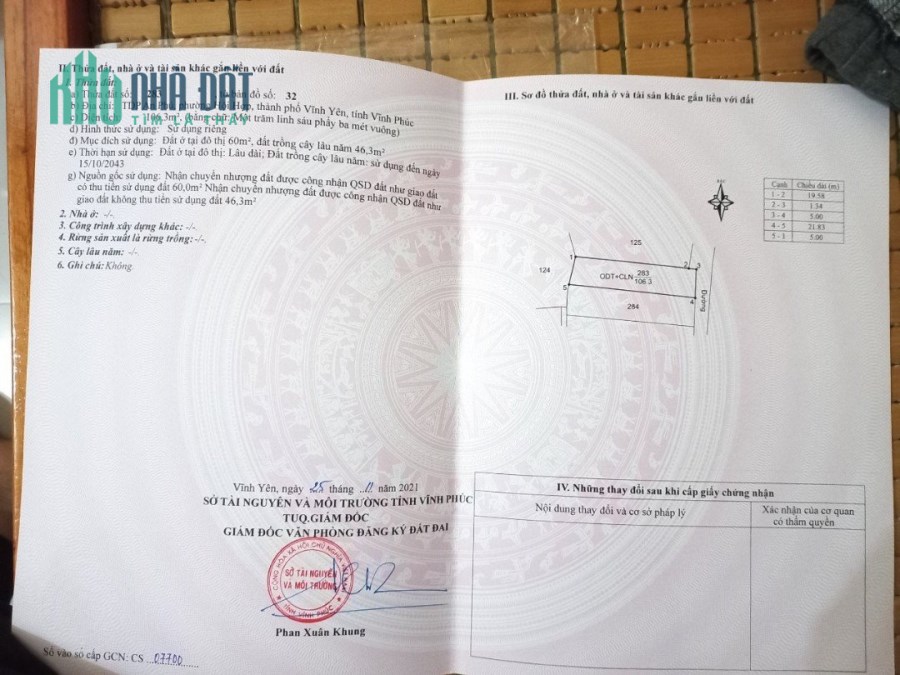 Bán 106m2 đất thổ cư phường Hội hợp , Vĩnh Yên giá : 1,15 tỷ.Liên hệ: 0986.454.393-0986.797.222