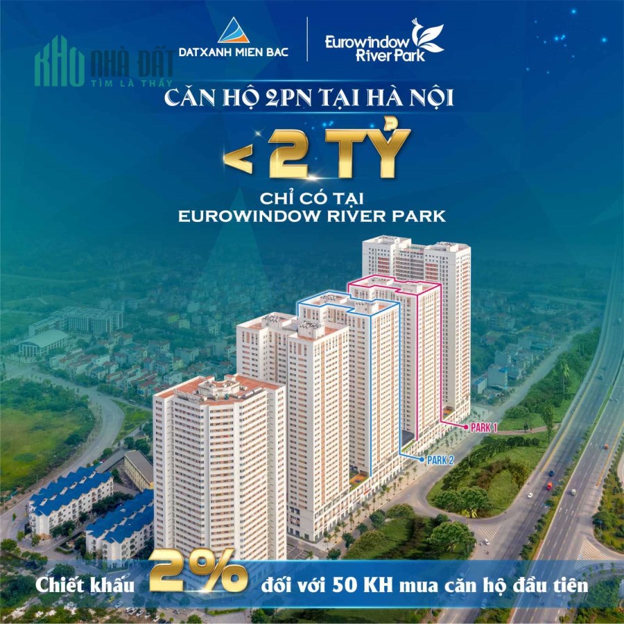 Sở hữu căn hộ chung cư 2PN tại Hà Nội dưới 2 Tỷ
