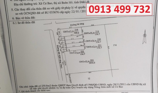 Lốc cư bao giá rẻ ngay KDC, gần chợ Cư Bao và UB mới, cách QL 1km tại Buôn Hồ - 0913499732
