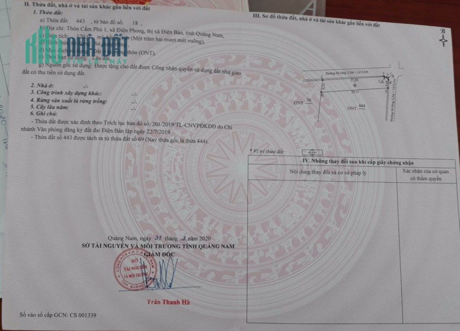 BÁN NHÀ CHÍNH CHỦ 120M2 TẠI QUẢNG NAM. SHR. 1.25 TỶ.