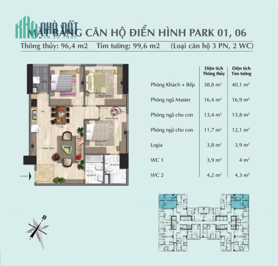 Bán căn hộ 98m2, hướng Đ-N tòa chung cư Eurowindow River Park