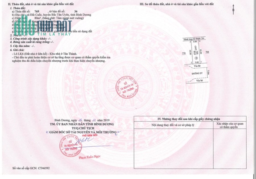 Cần bán lô đất ngay ubnd xã Đất Cuốc, hồ Đá Bàn, Bắc Tân Uyên, 80m2 1ty990 TL
