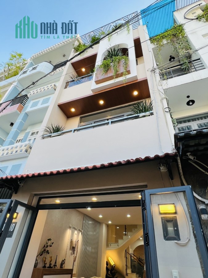 HẺM 6m,Nhà đẹp 4 tầng khu VIP Cây Trâm,Gò Vấp,75m2 (5x15) chỉ 8.x Tỷ