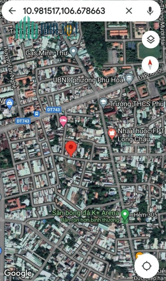 BÁN ĐẤT PHƯỜNG PHÚ HÒA ,MẶT TIỀN KINH DOANH
 Giá 2 tỷ 900
