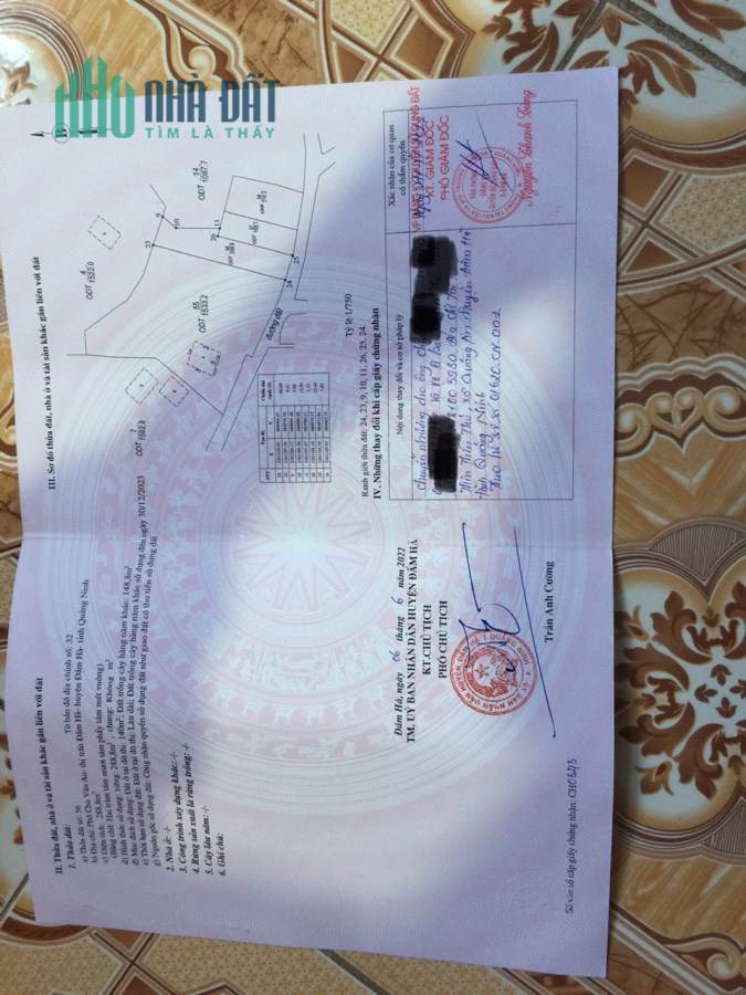 Chính chủ cần tiền bán nhanh 2 lô đất liền kề tại Phố Chu Văn An – Huyện Đầm Hà – Tỉnh Quảng Ninh.