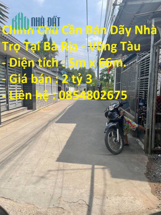 Chính Chủ Cần Bán Dãy Nhà Trọ Tại Bà Rịa – Vũng Tàu